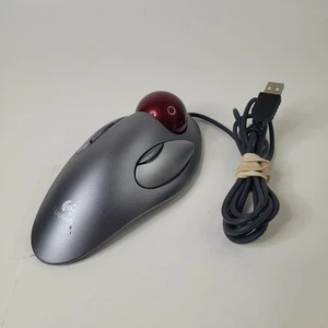 Logitech T-BC21 Ambidextrous Trackman Marble Wired USB Mouse Trackball Tested - Picture 1 of 8