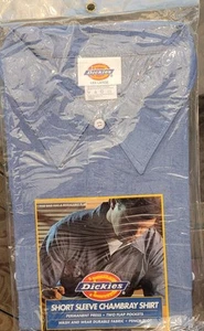 Dickies Chambray Short Sleeve 3XL Work Shirt. Cotton/Poly,2 Pockets,Pencil Slot - Picture 1 of 2