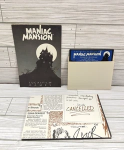 Maniac Mansion Commodore 64 128 con mapa de disquetes, manual probado Lucasfilm-C2 - Imagen 1 de 13