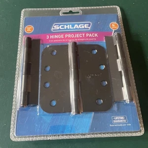 Schlage 3 Hinge Project Pack 4" x 4" Plain Bearing 5/8" Radius Aged Bronze Black - Picture 1 of 5