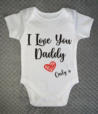 CARMA DESIGN PERSONALISIERTER BABY GROW - I Love You Mama oder Papa - JEDER NAME - Body Weste