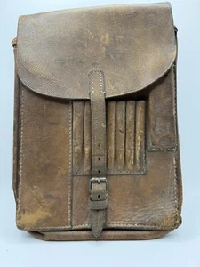 German WW2 M35 Brown Leather Map Case - Original - Picture 1 of 11