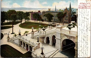 Grand staircase at capitol grounds Albany NEW YORK UNDIVIDED BACK POSTCARD D2 - Picture 1 of 2