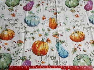 Pumpkins Spice & Everything Nice, Harvest Cotton Fabric Fat Quarter - Picture 1 of 1