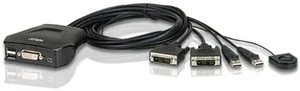 KVM Switch / Umschalter Aten CS22D DVI, Kabel Fernbedienung/Remote, USB, 2 PC - Bild 1 von 3