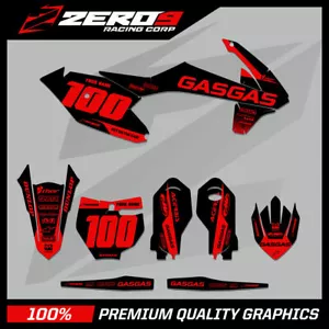 CUSTOM MX GRAPHICS KIT: GASGAS MOTOCROSS MC 85 2021 - 2022 BLOCK BLK/RED - Picture 1 of 6