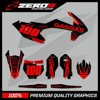 CUSTOM MX GRAPHICS KIT: GASGAS MOTOCROSS MC 85 2021 - 2022 BLOCK BLK/RED - Image 1 of 4