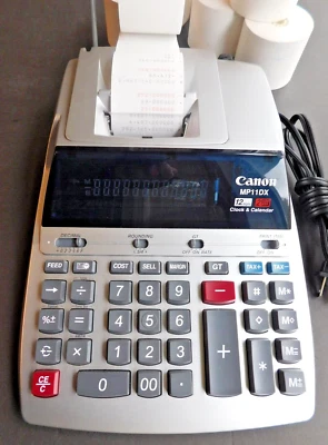 CANON MP11DX 12 Digits 2-Color Print Desktop PRINTING CALCULATOR Adding Machine - Image 1 of 4