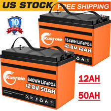 12V 50Ah LiFePO4 Smart Lithium Iron Battery W/Built-in Bluetooth IP65 for RV LOT