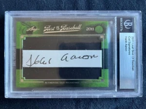 2011 Leaf Best of Baseball Hank Aaron Authentic Cut Signature Autograph BGS - Picture 1 of 2