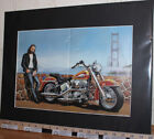 David Mann Motorcycle Biker Golden Gate Bridge 16 x 20 Matted Biker Art Print