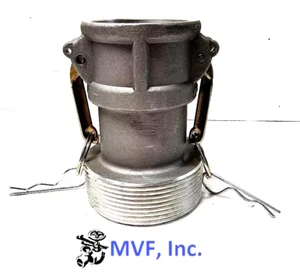 3" Female Coupler x 4" Male NPT Type BR Aluminum Hose Camlock Part BR 3040AL - Picture 1 of 3