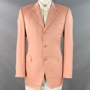 Cappotto sportivo CANALI taglia 42 lungo rosa bambù rayon monopetto tre bottoni - Foto 1 di 12