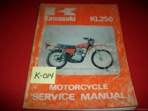 VINTAGE KAWASAKI KL250 KL 250 FACTORY MOTORCYCLE SERVICE MANUAL # 99924-1002-01 - Picture 1 of 3