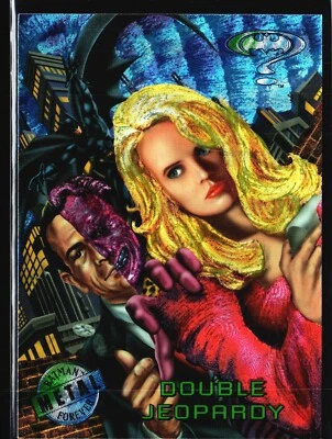 DC BATMAN FOREVER METAL Fleer 1995  Card 53, DOUBLE JEOPARDY - Image 1 of 2