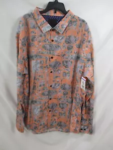 Lords of Harlech Herren Hemd XXL Orange Blumenmuster Knopfleiste Langarm Neu - Bild 1 von 11