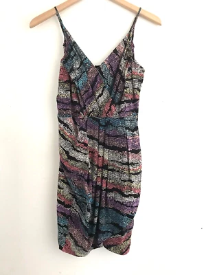 Mini Vestido de Seda para Mujer YUMI KIM Retro Lunares Correa de Espagueti Talla S Imitación Envoltura Foto 1 de 4