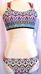 GIANNI BINI MÄDCHEN GRÜN 2-TEILIG NOMAD STAMP TRÄGER BRALETTE BADEANZUG GRÖSSE 16 NEU MIT ETIKETT - Bild 1 von 8