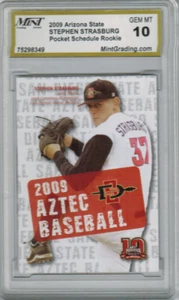 2009 San Diego State Pocket Schedule Rookie Stephen Strasburg MINT 10 - Picture 1 of 1