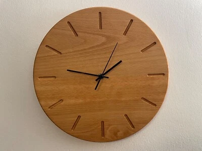 Wanduhr Holz Buche rund handgefertigt - Bild 1 von 4