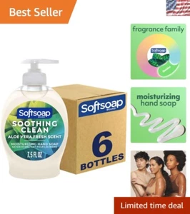 Soothing Aloe Vera Liquid Hand Soap - Pack of 6, Gentle & Moisturizing - Picture 1 of 11