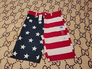 New Boys Children's Place FLAG SHORTS Size 10 Chino  - Picture 1 of 5