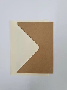 Recycled Kraft A6 postcard blanks 280gsm & Ivory Vanilla Envelopes Save the date - Picture 1 of 1
