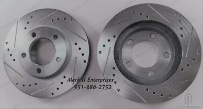 1965-69 Lincoln Front Disc Brake Rotors Left & Right Set Cross-Drilled NEW - Image 1 of 3