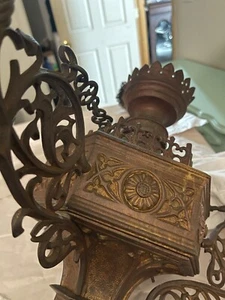 Antique Bronze Hanging Cathedral Chandelier From 19 Th Century - Picture 1 of 18