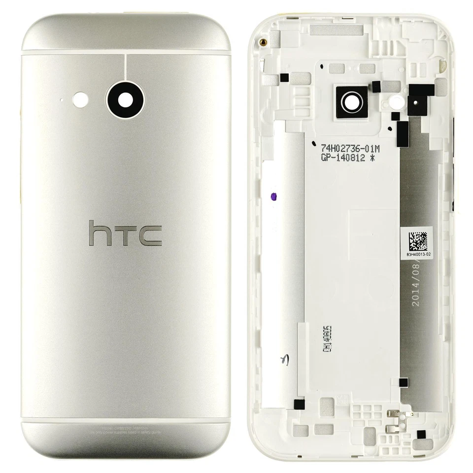 Originale HTC ONE Mini 2 M5 Custodia Copertura Posteriore Scocca, Argento Bianco - Immagine 1 di 1