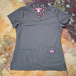 Betsey Johnson Freesia Scrub Top Damen anthrazitgrau Größe Small – B101 - Bild 1 von 12