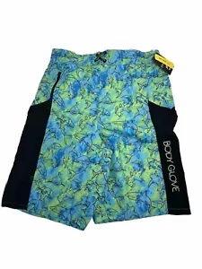 Body Glove Boys 14/16 Large Aqua Shark Pattern 9 Inch Swim Shorts NWT - Picture 1 of 4