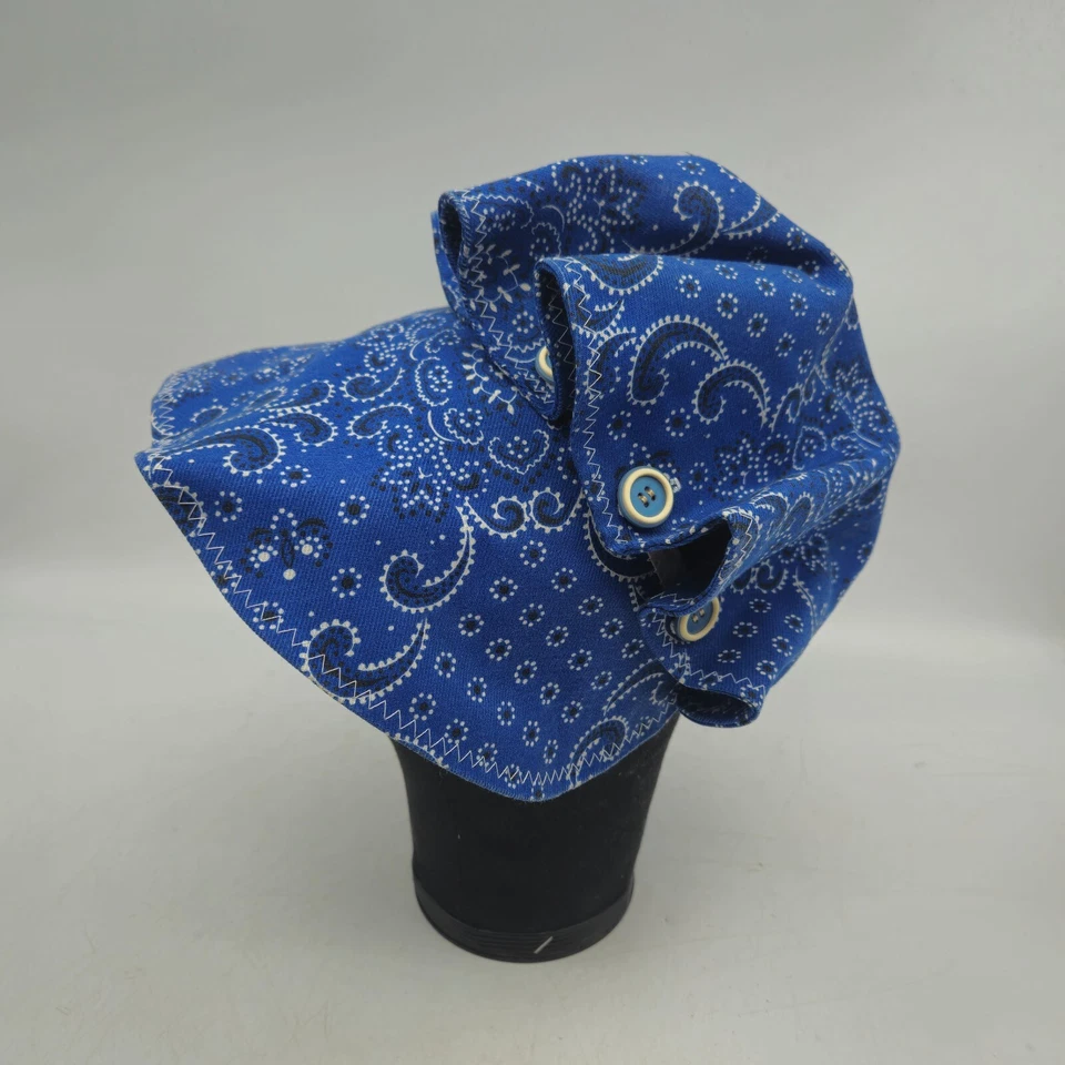 Vintage Sun Bonnet Hat Blue Paisley Bandana Pioneer Frontier Hollie Hobbie - Image 1 of 4