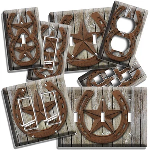 PLACA DE PARED INTERRUPTOR DE SALIDA DE LUZ COUNTRY RUSTIC WESTERN VAQUERO SOLITARIA ESTRELLA - Imagen 1 de 34