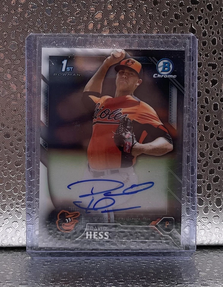2016 Bowman Chrome 1st David Hess Orioles Auto - Image 1 of 2