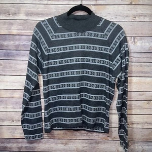Vintage Aeropostale Mens Long Sleeve Tee Grandpa  Knit Gray Geometric Size Large - Picture 1 of 5