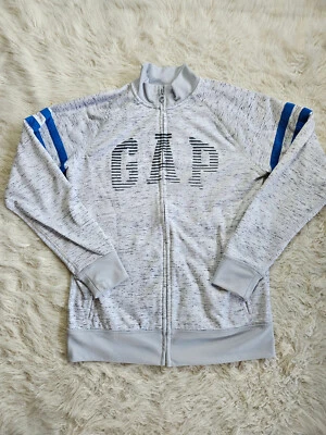 Gap Fit Youth Grey and Blue Striped Full Zip Sweat Shirt Size Youth-XXL - Image 1 of 4