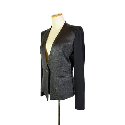 Chaqueta Blazer Helmut Lang Talla 8 Negra Texturizada Tweed Foto 1 de 4