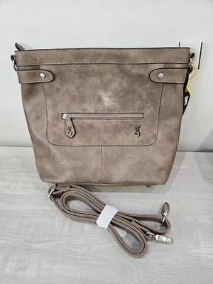 Browning Concealed Carry Purse, CCW Gun Handbag Distressed Faux Light Brown  - Image 1 of 4