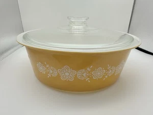 Cazuela de colección Pyrex Big Bertha Butterfly Gold 664-4 4 cuartos tapa original - Imagen 1 de 13