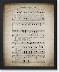 the Old Rugged Cross Poster - Hymnal Sheet Print - Sheet Music Art - Inspiration - Picture 1 of 6