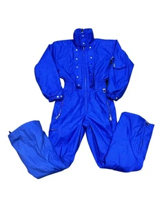 VTG Bogner Womens Ski Suit Insulated One-piece Pc Size 8 Long Blue Thermal Snow - Picture 1 of 14