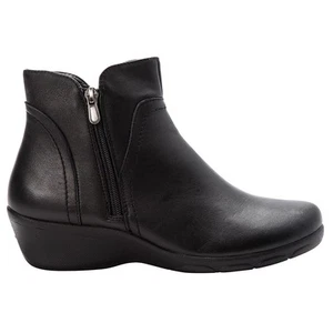 Propet Waverly Round Toe Wedge Zippered Booties Womens Black Casual Boots WFX085 - Picture 1 of 4