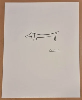 PABLO PICASSO "Der Hund" Kunstdruck. Prägeausgabe 2002. Dackel Welpe 16x20 - Bild 1 von 4