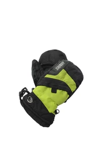 Swany Childrens Boys Insulated Ski Mittens Black Lime Green Size 7-8 - Picture 1 of 6