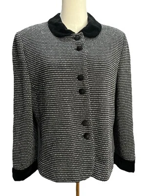 Chaqueta Blazer Vintage Castleberry London NY Mujer Negra Abotonada Pequeña ☼ Foto 1 de 4