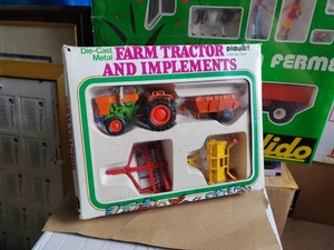 Boxed Model Vintage Playart 7595 Farm Tractor & Implements Gift Set  - Picture 1 of 4