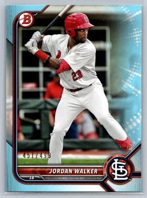 2022 Bowman #BP-20 Jordan Walker Prospects Sky Blue #/499 - Image 1 of 2