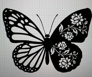 Schmetterling Blumen Aufkleber - Bild 1 von 1