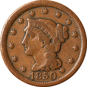 1850 Large Cent - Picture 1 of 2